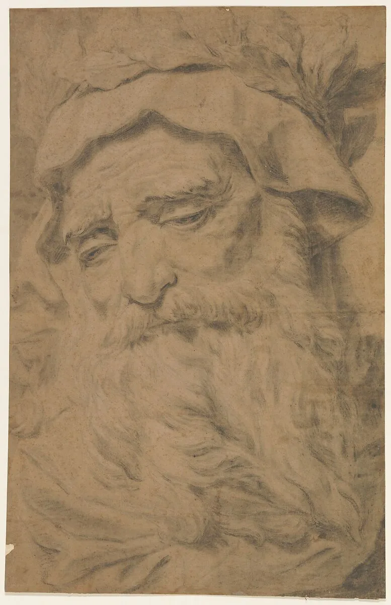 Head of a Bearded Old Man Wearing a Laurel Crown — Antoine François Callet
