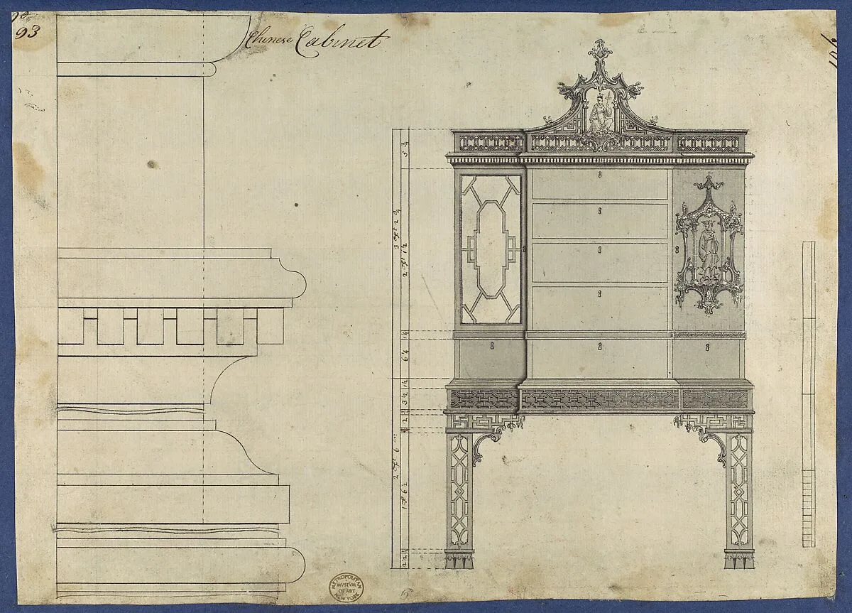Chinese Cabinet, from Chippendale Drawings, Vol. II — Thomas Chippendale
