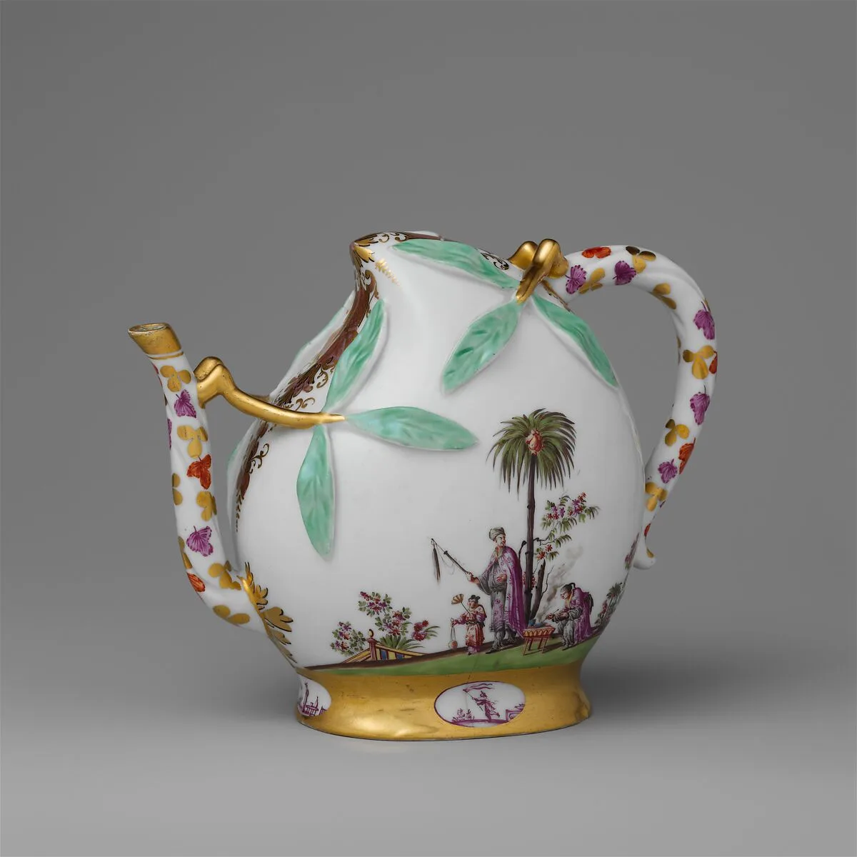 Wine pot in the shape of a peach (cadogan type) — Meissen Manufactory