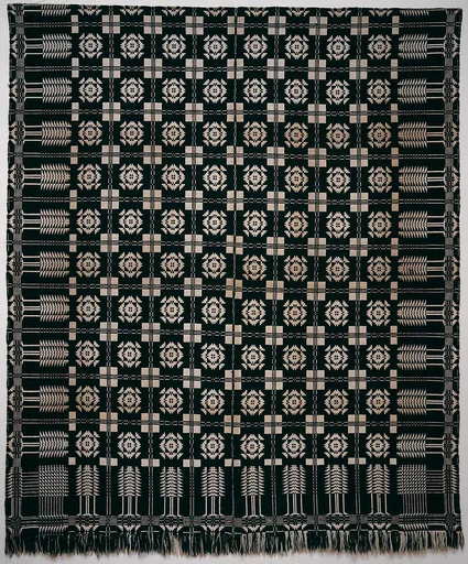 Coverlet, Virginia Beauty pattern with Pine-tree border