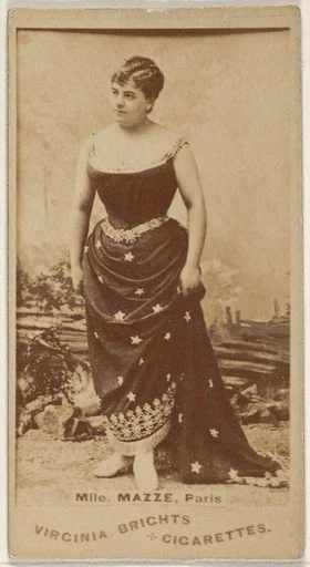 Mlle. Mazze, Paris, from the Actors and Actresses series (N45, Type 1) for Virginia Brights Cigarettes