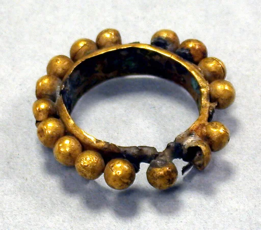 Hammered Gold Band with Bells