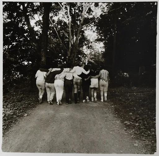 Camp Lakecrest campers walking away, Dutchess County, N.Y.