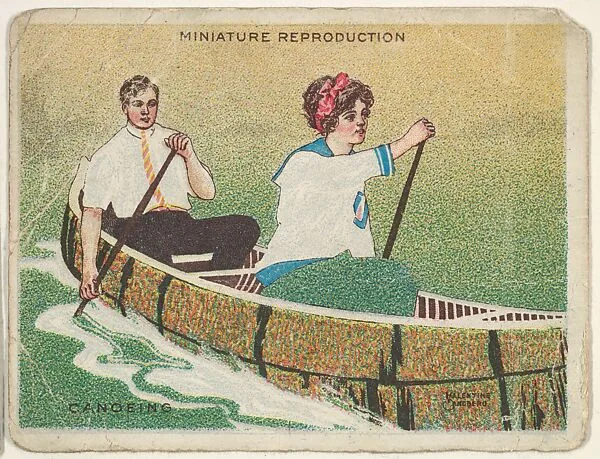 Card 309, Canoeing, from the series "Artistic Pictures" (T32), issued by Liggett & Myers Tobacco Company to promote Richmond Straight Cut Cigarettes — Liggett & Myers Tobacco Company|Valentine Sandberg