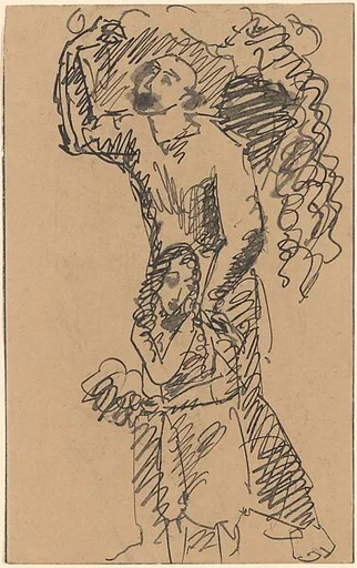 Study for "Composition: The Peasants" (recto); Standing Female Nude (verso)