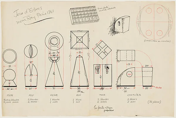 Design for Chess Pieces — Man Ray