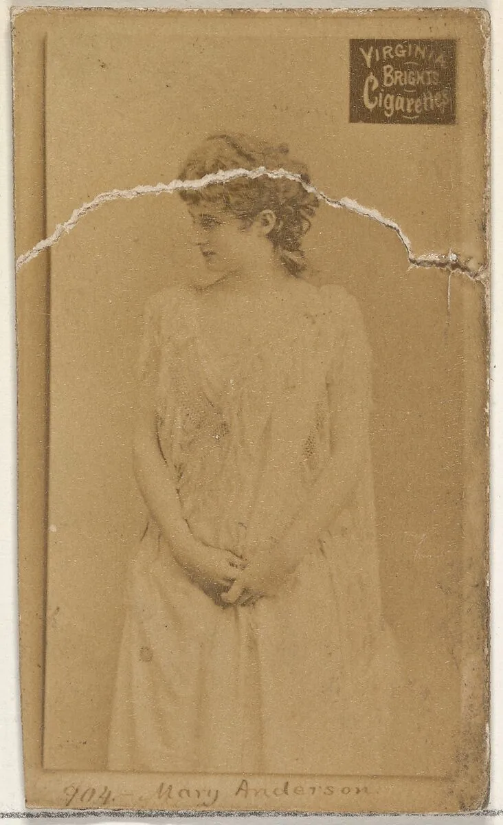 Card 904, Mary Anderson, from the Actors and Actresses series (N45, Type 2) for Virginia Brights Cigarettes — Allen & Ginter