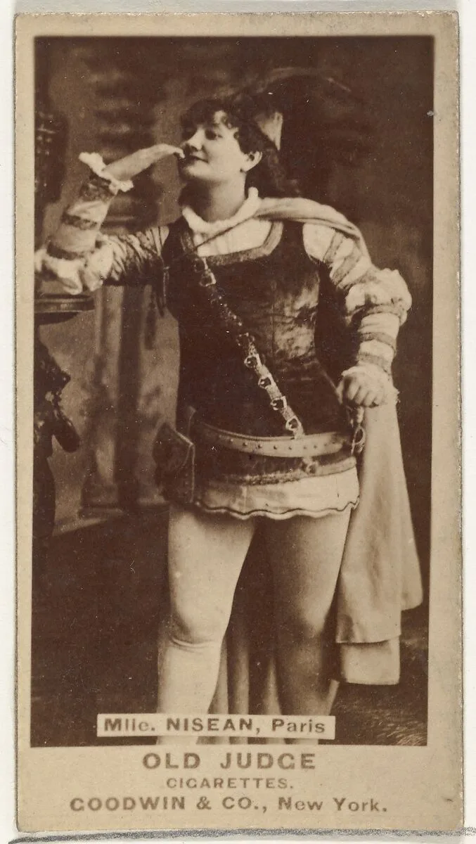 Mlle. Nisean, Paris, from the Actors and Actresses series (N171) for Old Judge Cigarettes — Goodwin & Company
