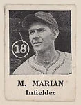 M. Marian, Infielder, from an unknown series of Baseball trade cards (W500) — Unknown