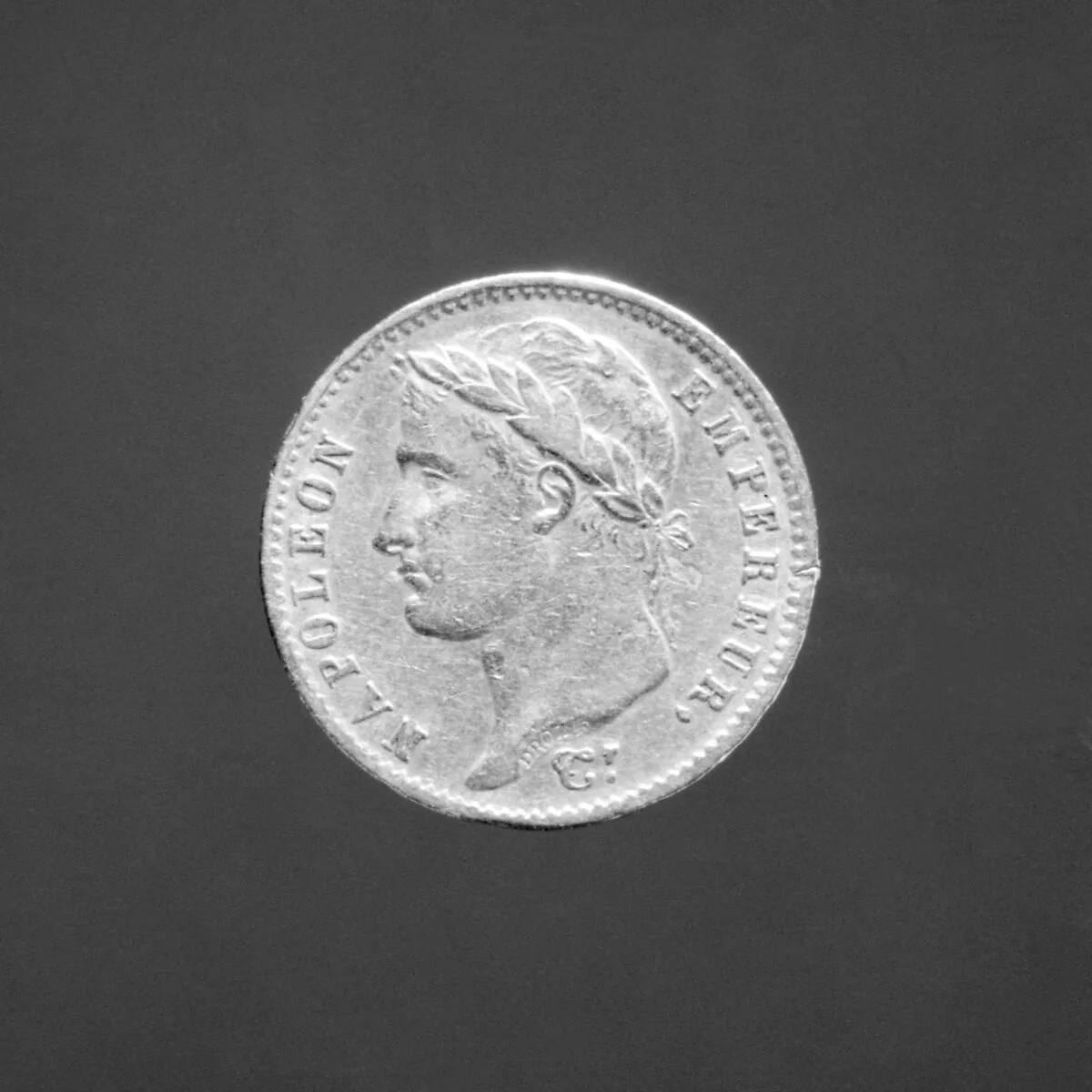20-franc piece, Napoleon I, brockage reverse — Jean-Pierre Droz