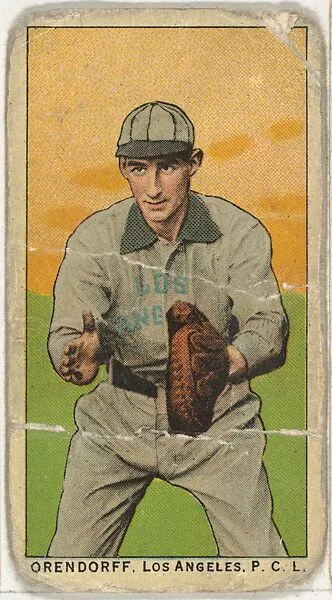 Orendorff, Los Angeles, Pacific Coast League, from the "Obak Baseball Players" set (T212), issued by the American Tobacco Company to promote Obak Mouthpiece Cigarettes — American Tobacco Company