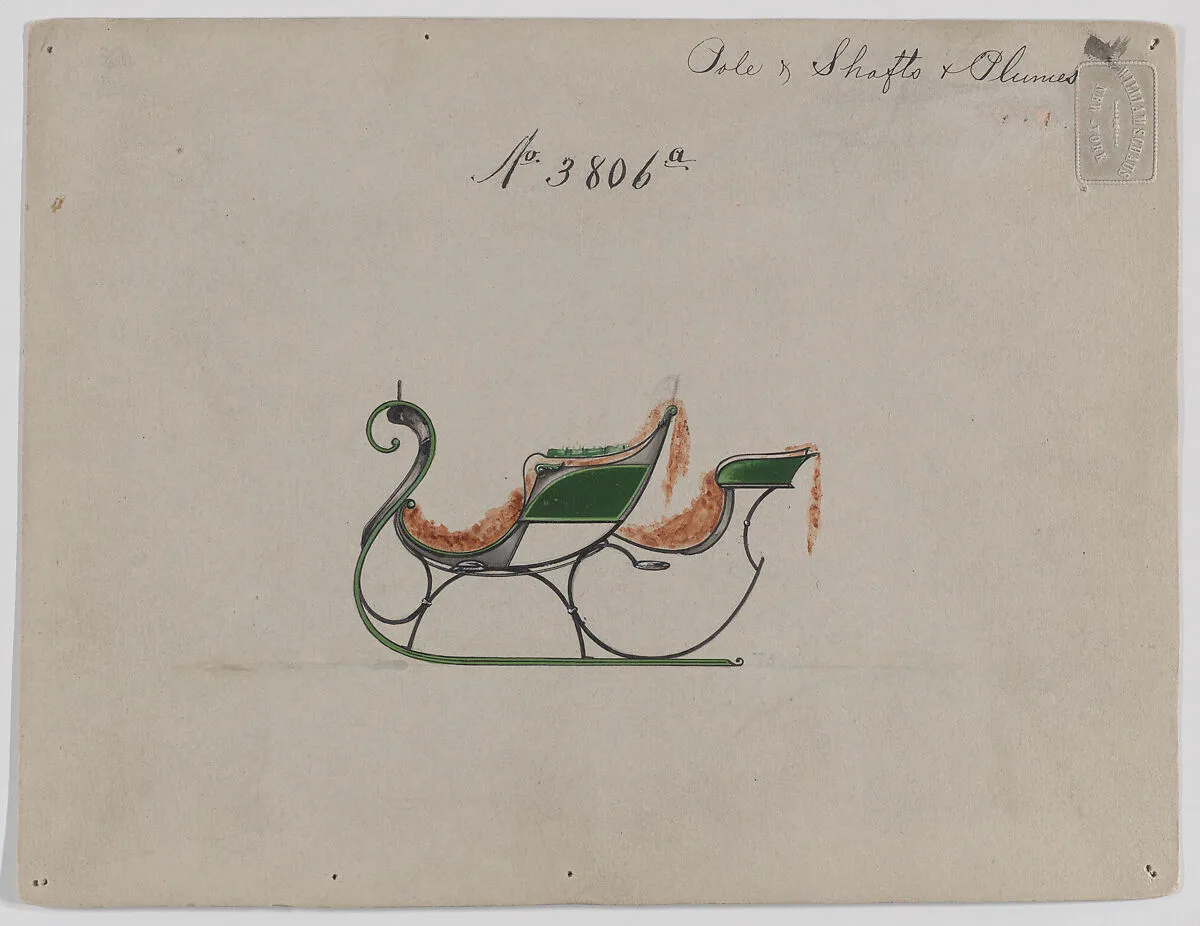 Design for Rumble Sleigh, no. 3806a — Brewster & Co.