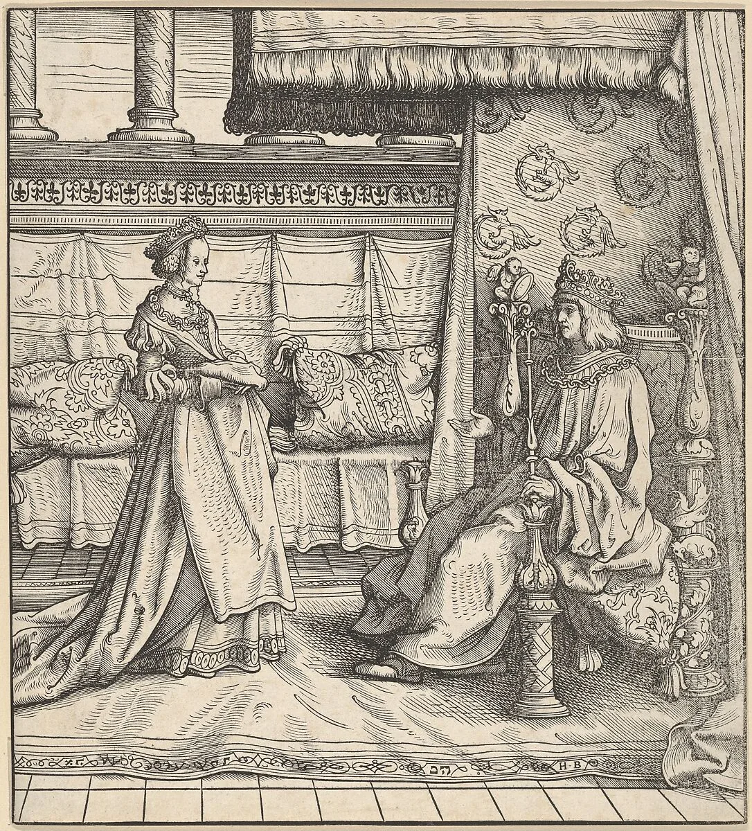 The King of Feuereisen and His Only Daughter, from Der Weisskunig — Hans Burgkmair|Jost de Negker|Marx Treitz-Sauerwein von Ehrentreitz