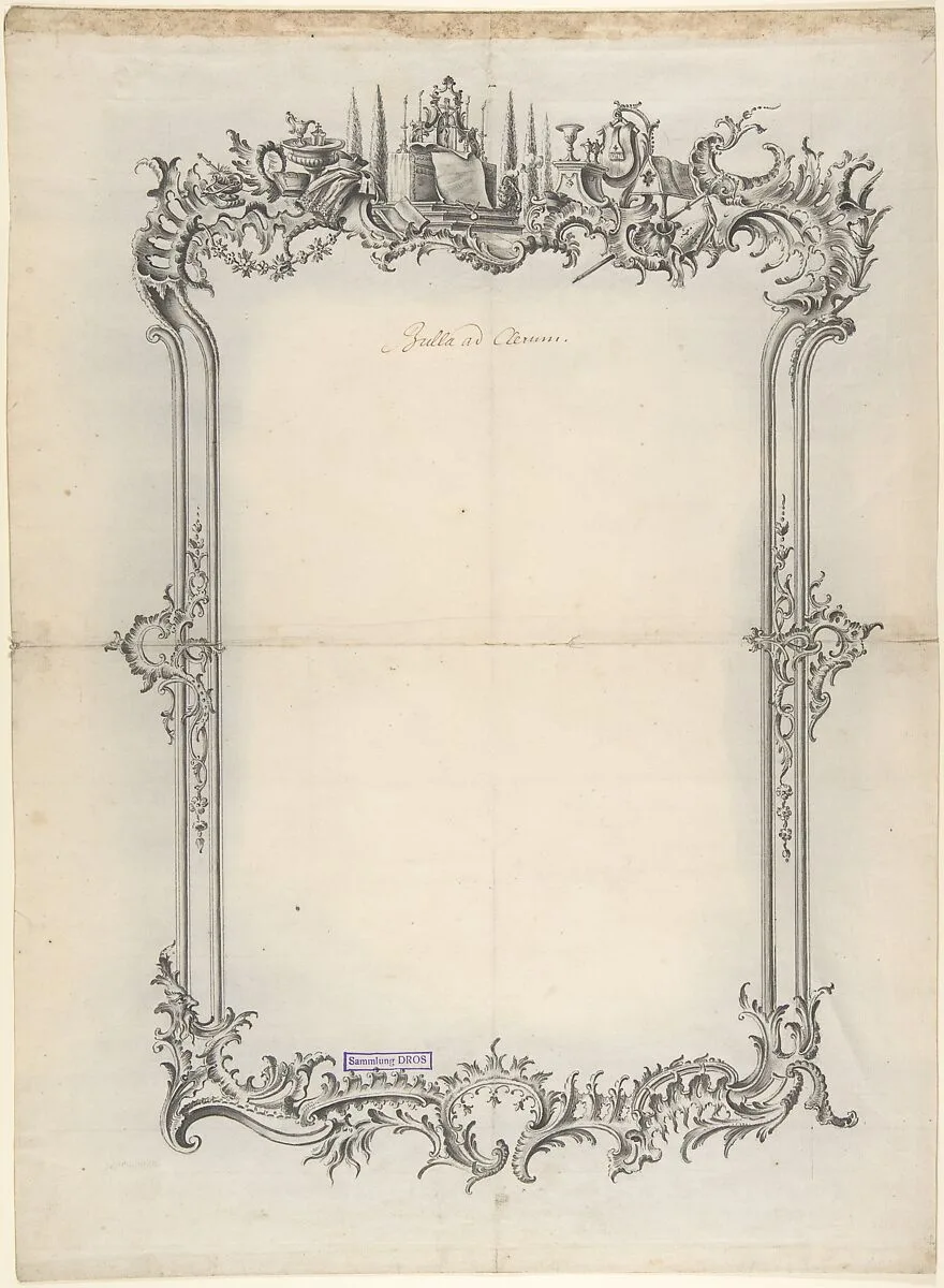 Design for Frame with Ecclesiastical Motifs — Johann Oktavian Salver