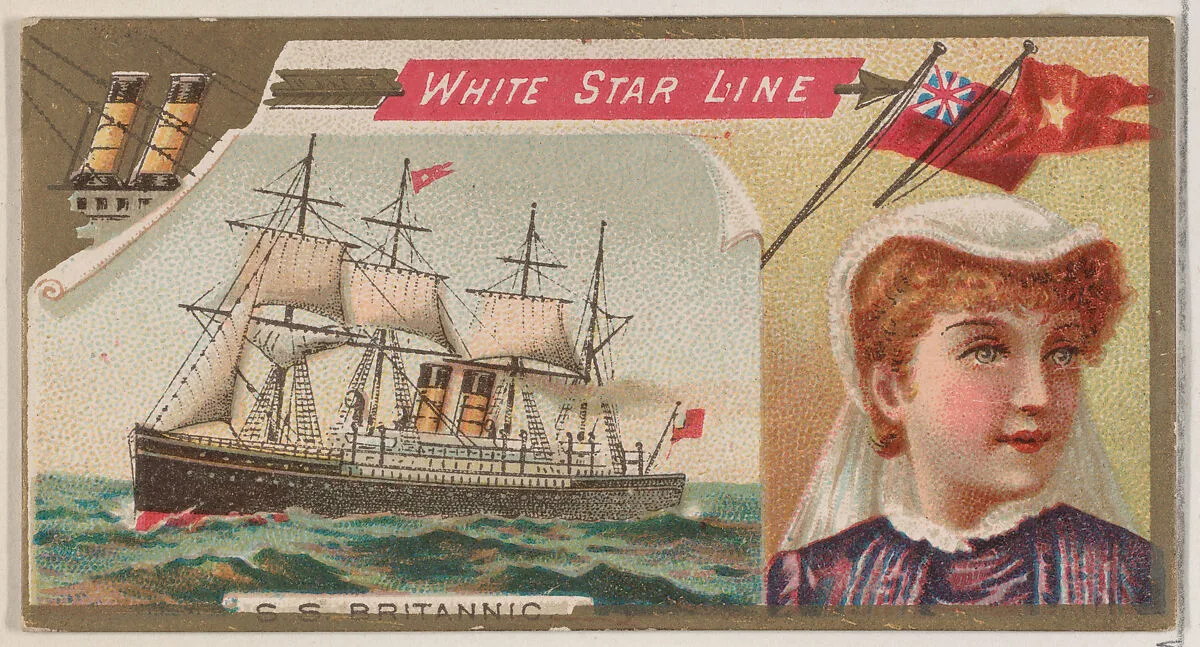 Steamship Britannic, White Star Line, from the Ocean and River Steamers series (N83) for Duke brand cigarettes — W. Duke, Sons & Co.