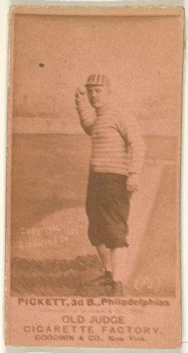 Pickett, 3rd Base, Philadelphia, from the Old Judge series (N172) for Old Judge Cigarettes