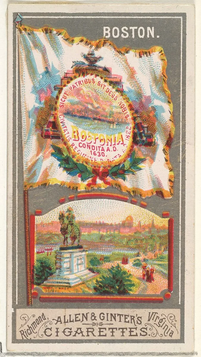 Boston, from the City Flags series (N6) for Allen & Ginter Cigarettes Brands — Allen & Ginter
