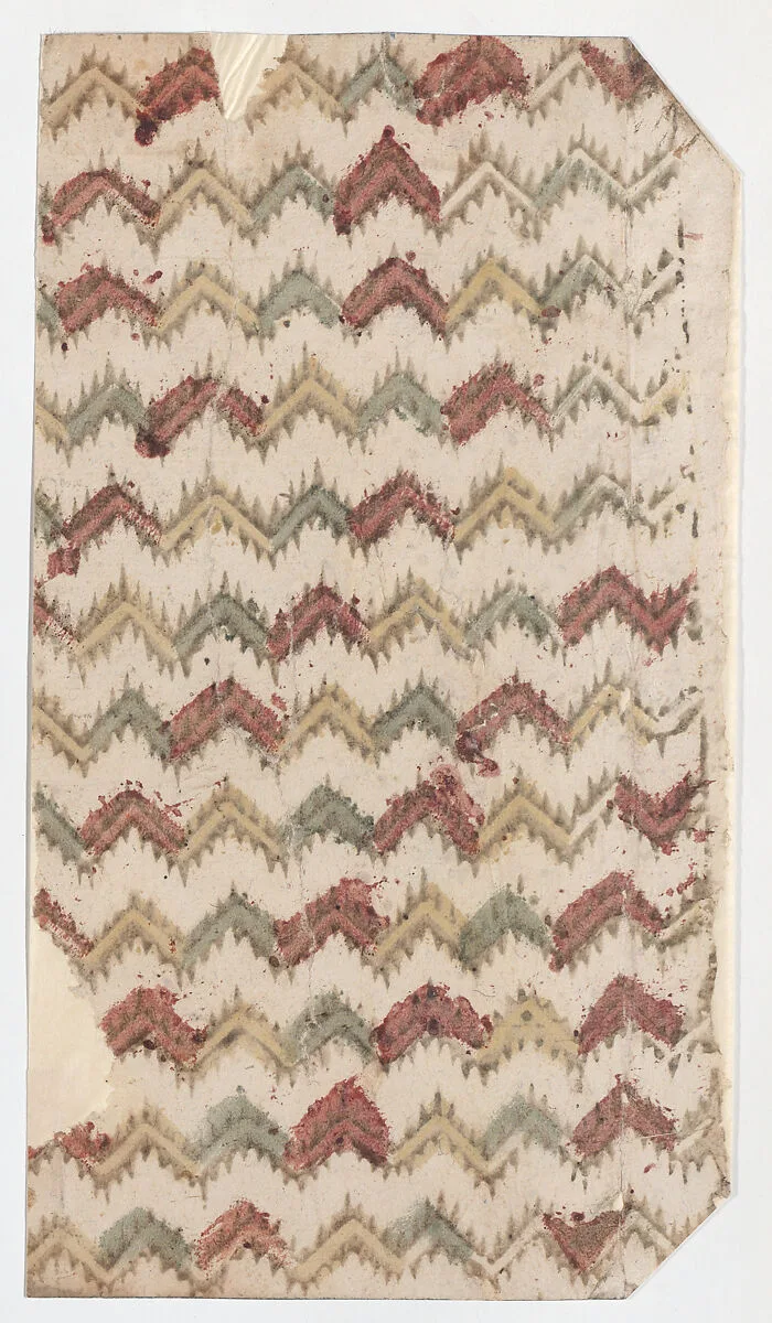 Sheet with overall zigzag pattern — Anonymous