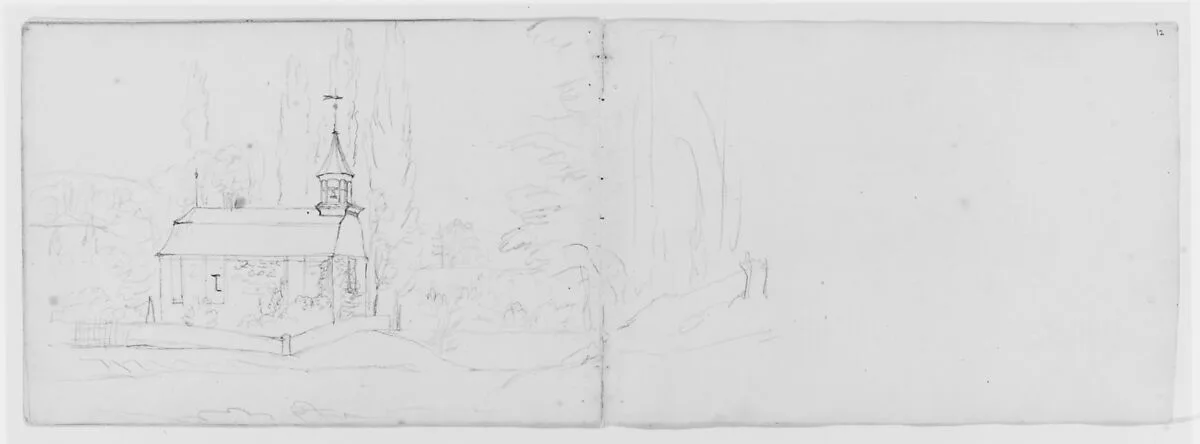 Landscape with Schoolhouse (from Sketchbook) — Asher Brown Durand