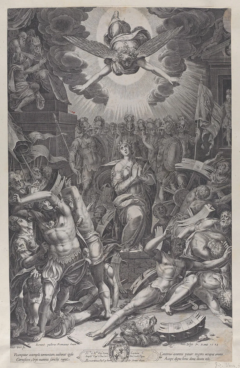 Martyrdom of Saint Catherine, after Bernardino Passari — Bernardino Passeri|Gijsbert Van Veen