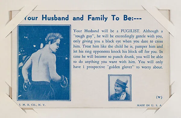 Your Husband and Family to Be:--- from Exhibit Fortunes (W432) — Unknown