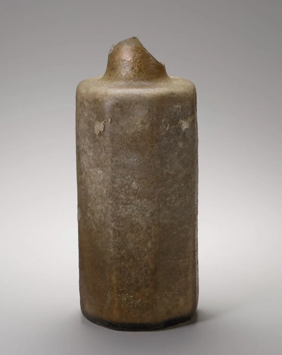 Glass octagonal bottle — Unknown