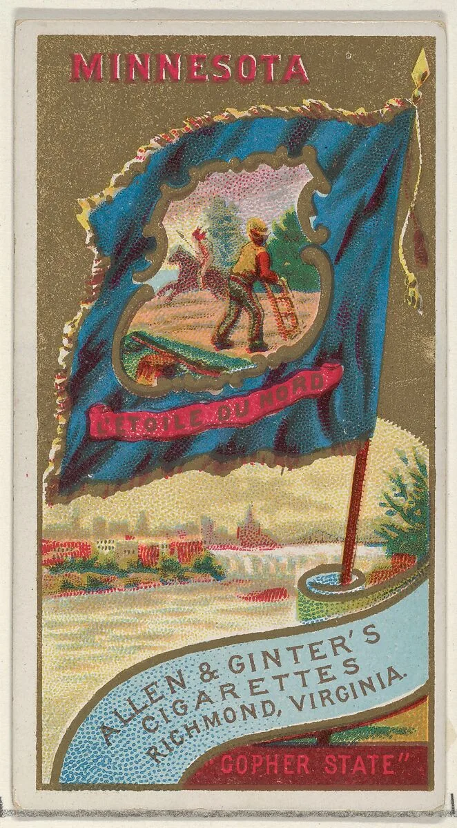 Minnesota, from Flags of the States and Territories (N11) for Allen & Ginter Cigarettes Brands — Allen & Ginter