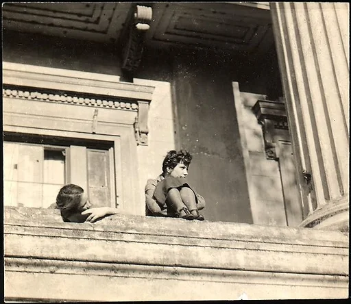 [Jane Ninas and Christine Fairchild on Balcony, Belle Grove Plantation House, White Castle, Louisiana]