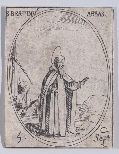 S. Bertin, abbé (St. Bertinus, Abbot), September 5th, from "Les Images De Tous Les Saincts et Saintes de L'Année" (Images of All of the Saints and Religious Events of the Year)