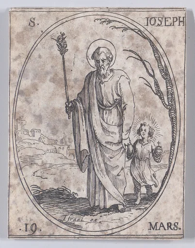 St. Joseph, March 19th, from "Les Images De Tous Les Saincts et Saintes de L'Année" (Images of All of the Saints and Religious Events of the Year)
