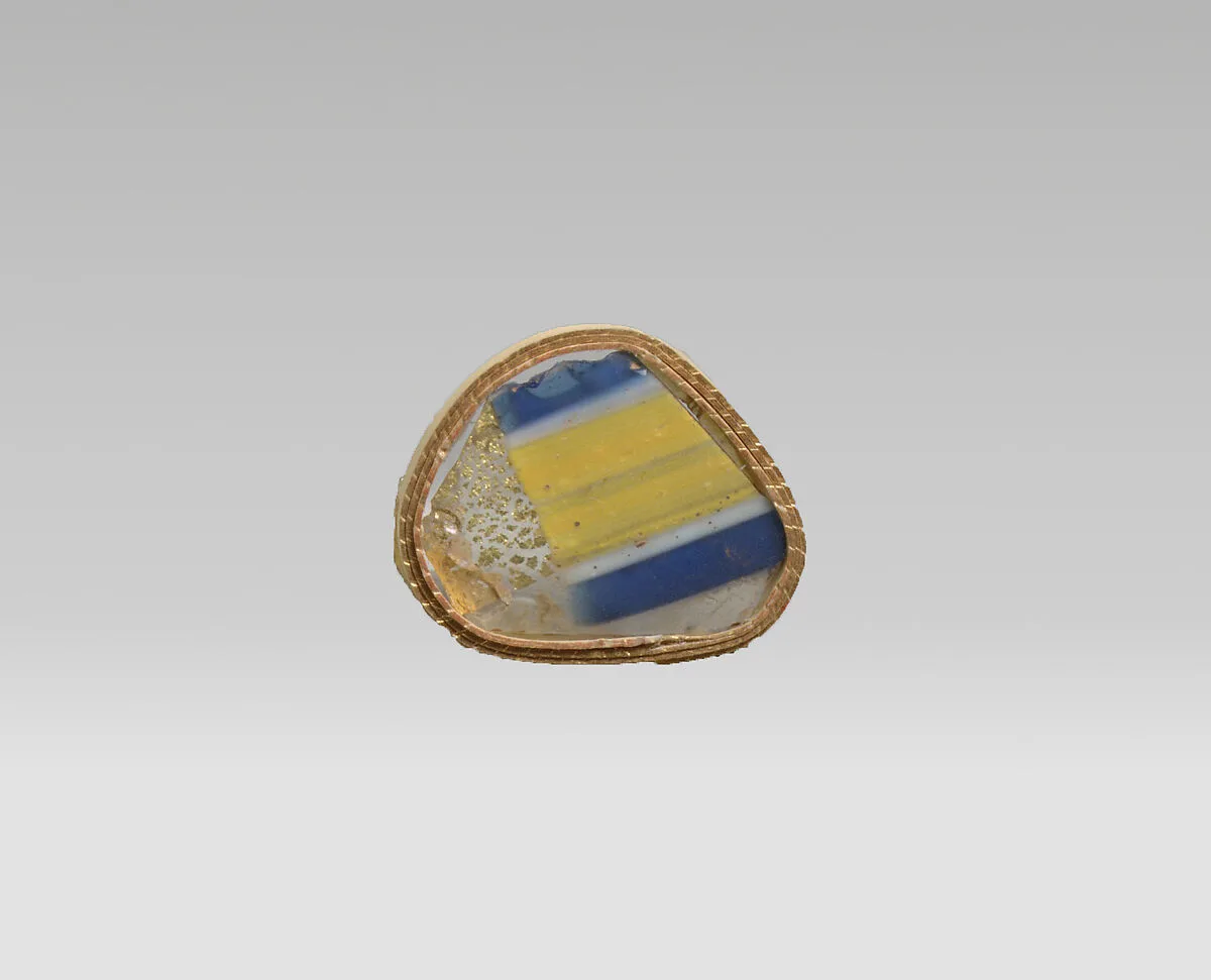 Glass gold-band mosaic fragment — Unknown