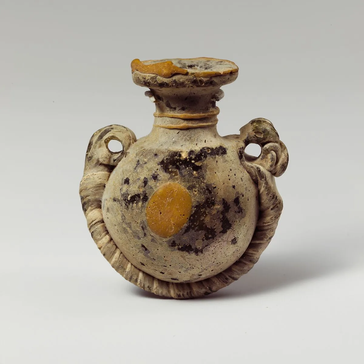 Glass lentoid aryballos (perfume bottle) — Unknown