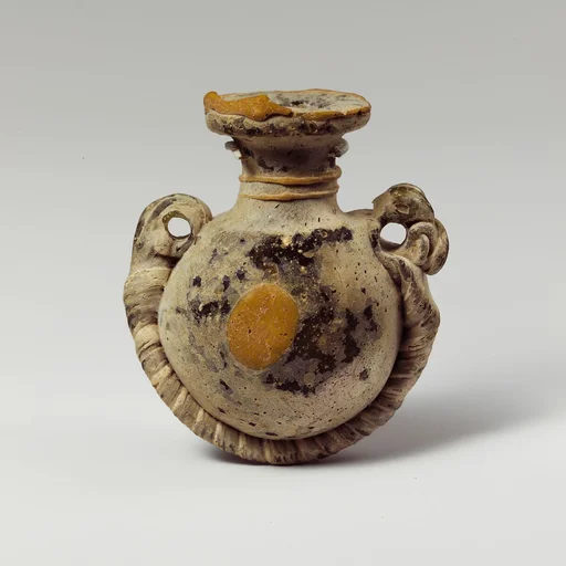 Glass lentoid aryballos (perfume bottle)