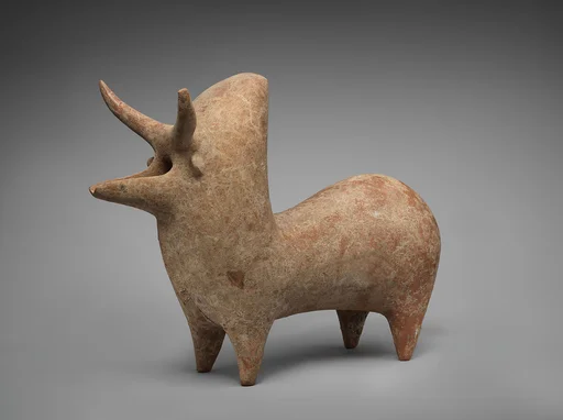 Spouted vessel in the form of a zebu