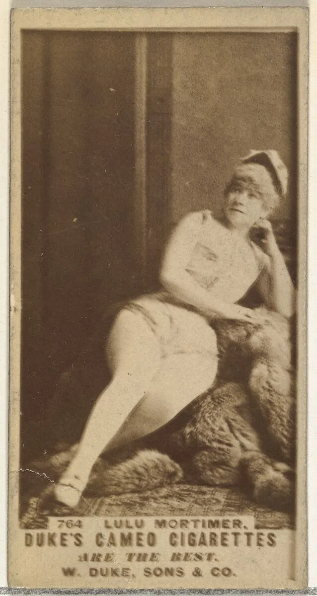 Card Number 764, Lulu Mortimer, from the Actors and Actresses series (N145-5) issued by Duke Sons & Co. to promote Cameo Cigarettes — W. Duke, Sons & Co.