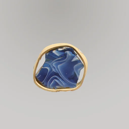 Glass mosaic ribbed bowl fragment