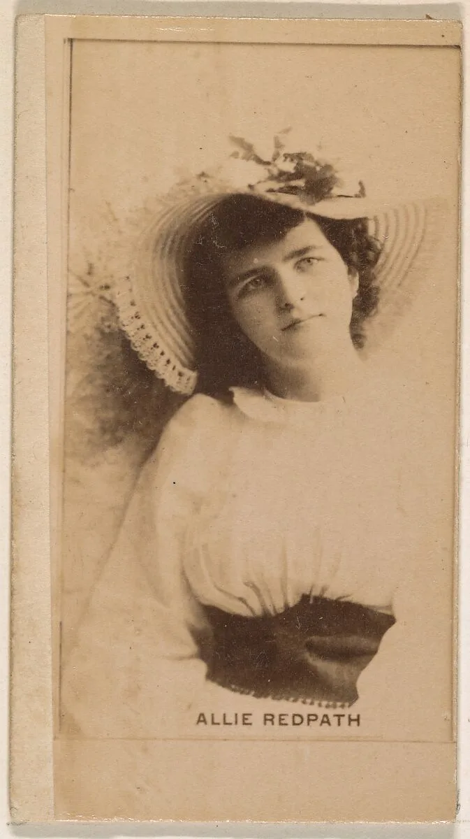 Allie Redpath, from the Actresses series (N245) issued by Kinney Brothers to promote Sweet Caporal Cigarettes — Kinney Brothers Tobacco Company