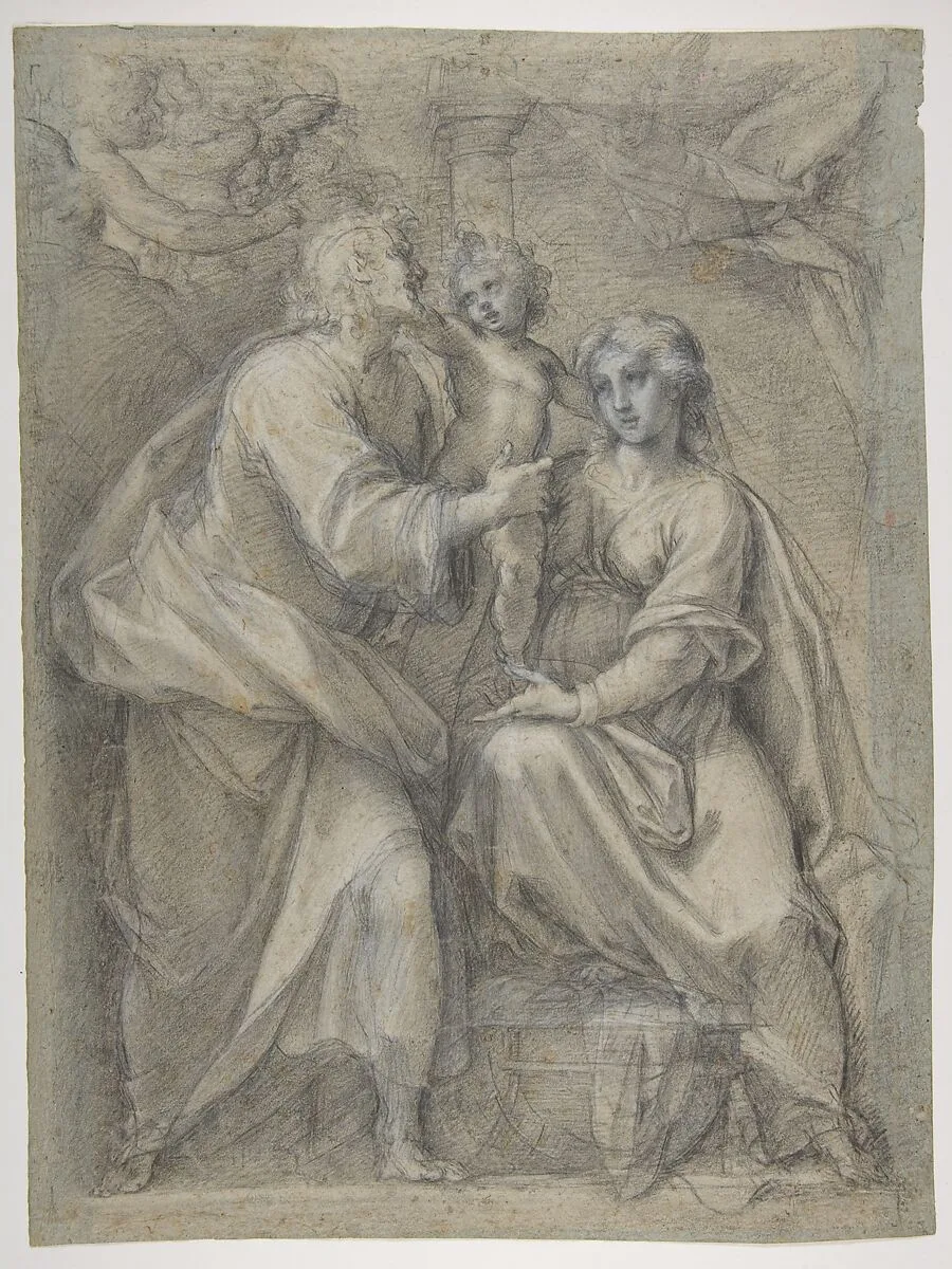 The Holy Family with Angels — Pomarancio (Cristoforo Roncalli)