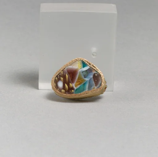 Glass mosaic fragment