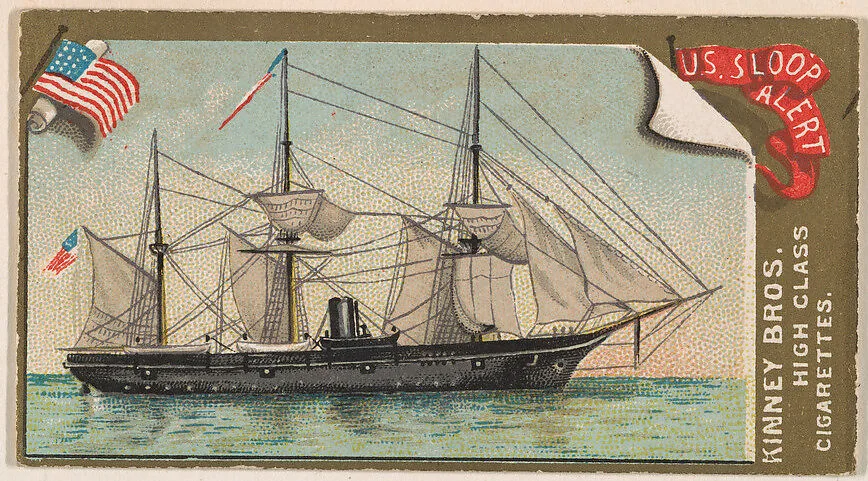 U.S. Sloop Alert, from the Naval Vessels of the World series (N226) issued by Kinney Bros. — Kinney Brothers Tobacco Company