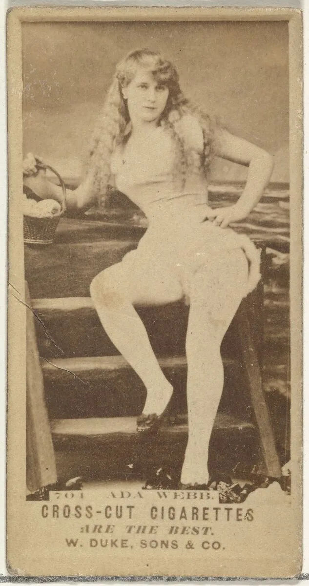 Card Number 701, Miss Ada Webb, from the Actors and Actresses series (N145-3) issued by Duke Sons & Co. to promote Cross Cut Cigarettes — W. Duke, Sons & Co.