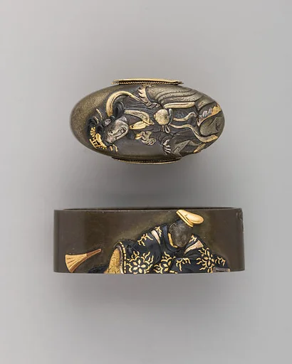 Sword-Hilt Collar and Pommel (Fuchigashira)