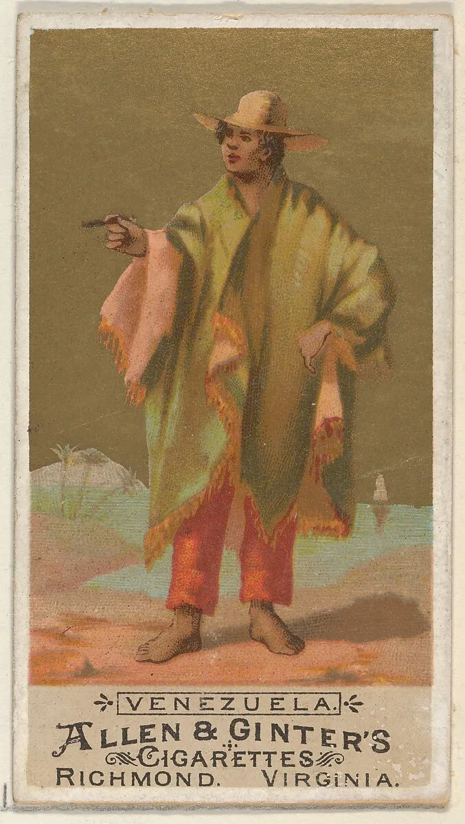 Venezuela, from the Natives in Costume series (N16) for Allen & Ginter Cigarettes Brands — Allen & Ginter