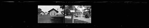 [Two 35mm Film Frames: Views of Bloomingdale Railroad Depot and Gazebo]