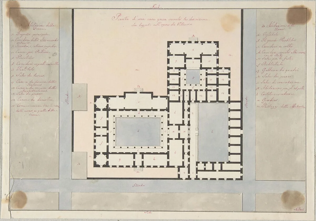 Plan of a Greek House — Anonymous, Italian, 19th century