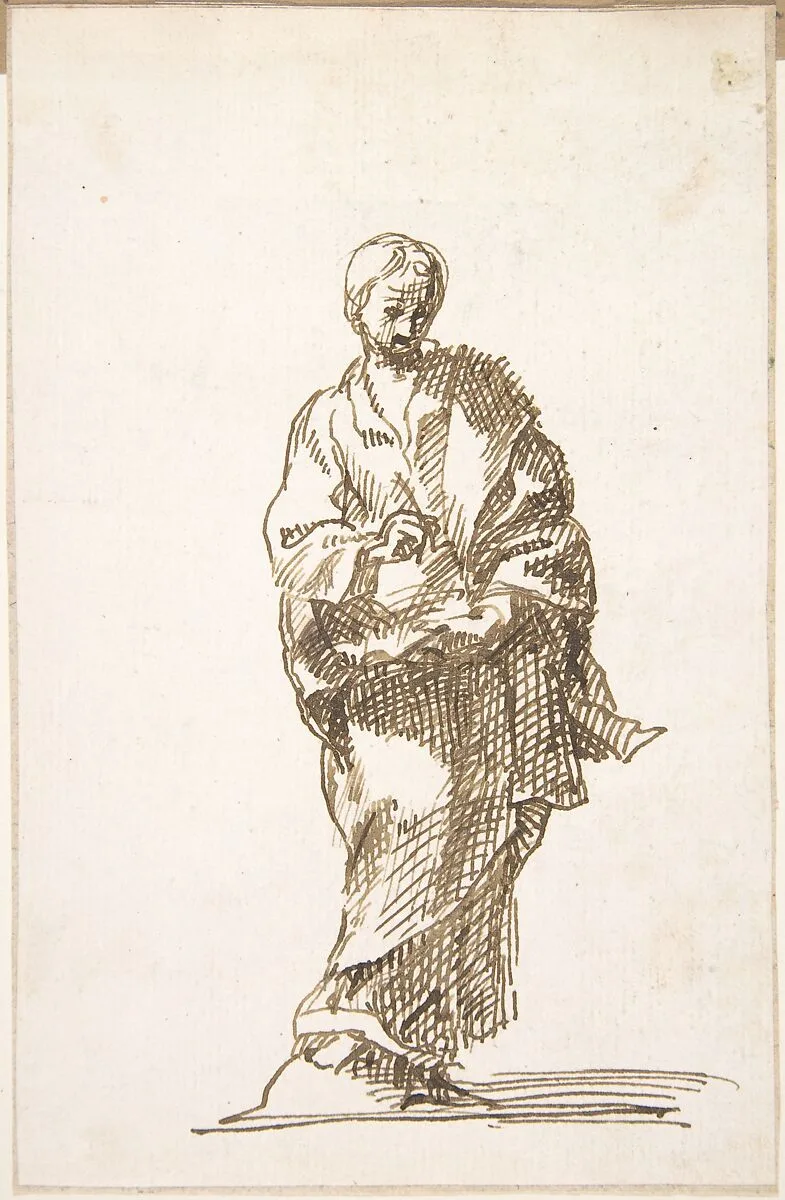 Standing Figure of an Evangelist — Pedro Duque Cornejo|Anonymous, Spanish, School of Seville, 17th century