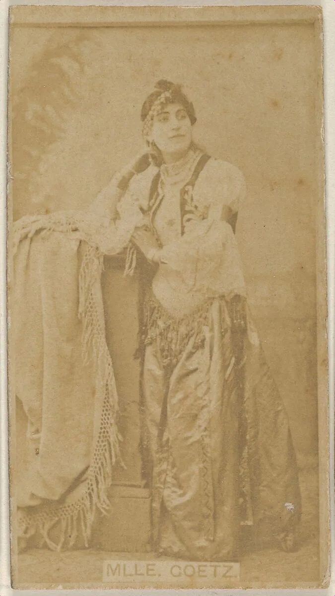 Mlle. Goetz, from the Actors and Actresses series (N45, Type 8) for Virginia Brights Cigarettes — Allen & Ginter