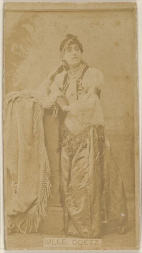 Mlle. Goetz, from the Actors and Actresses series (N45, Type 8) for Virginia Brights Cigarettes