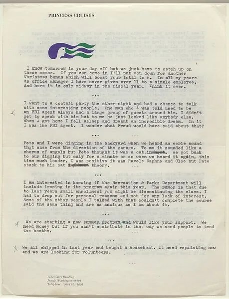 Untitled (“I know tomorrow is your day off…”) — William Wegman