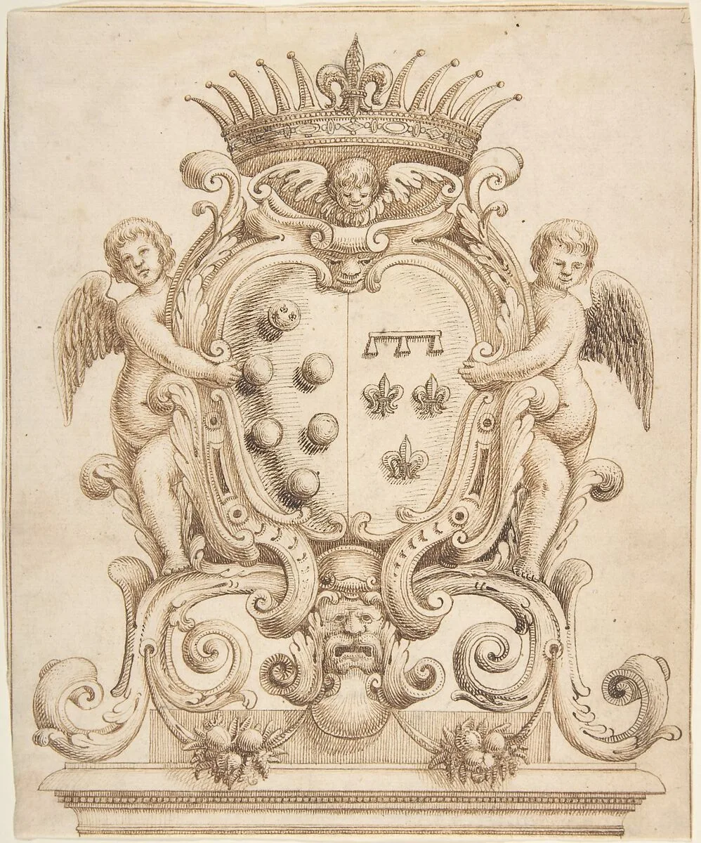 Heraldic Design for Henry IV and Marie de Medici (?) — Anonymous, French, 17th century